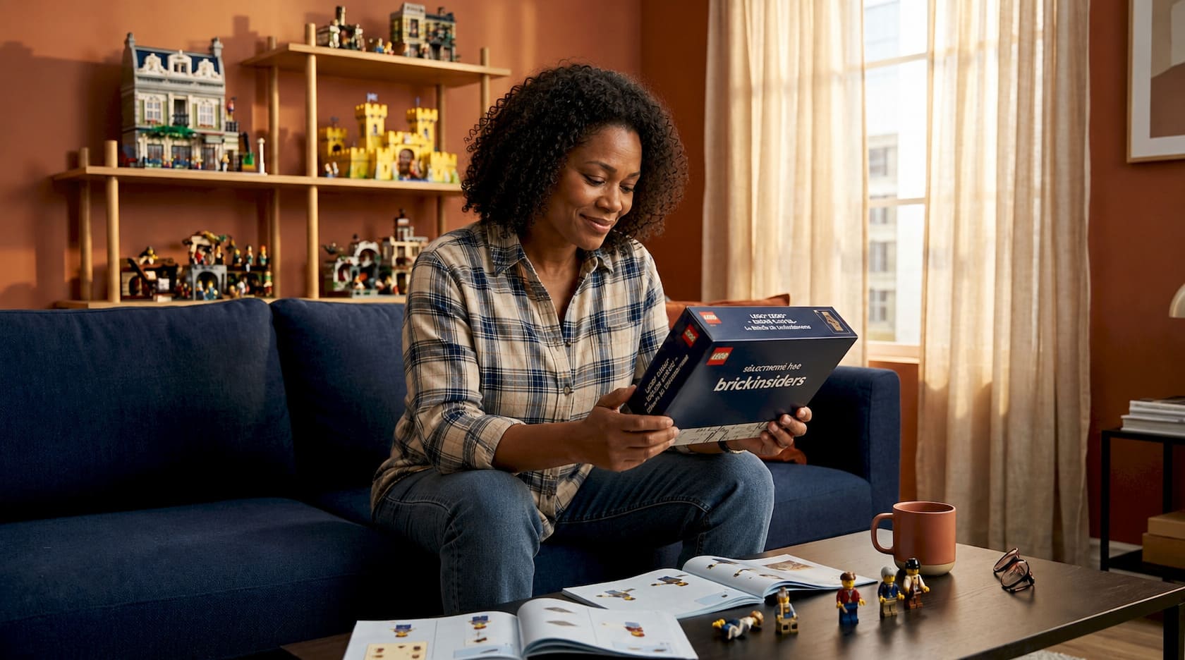 Une passionnée examine avec soin la boîte d’un coffret LEGO en édition limitée.